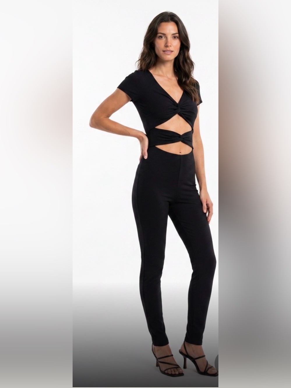 Fashion Nova Black Cutout Skinny Jumpsuit
